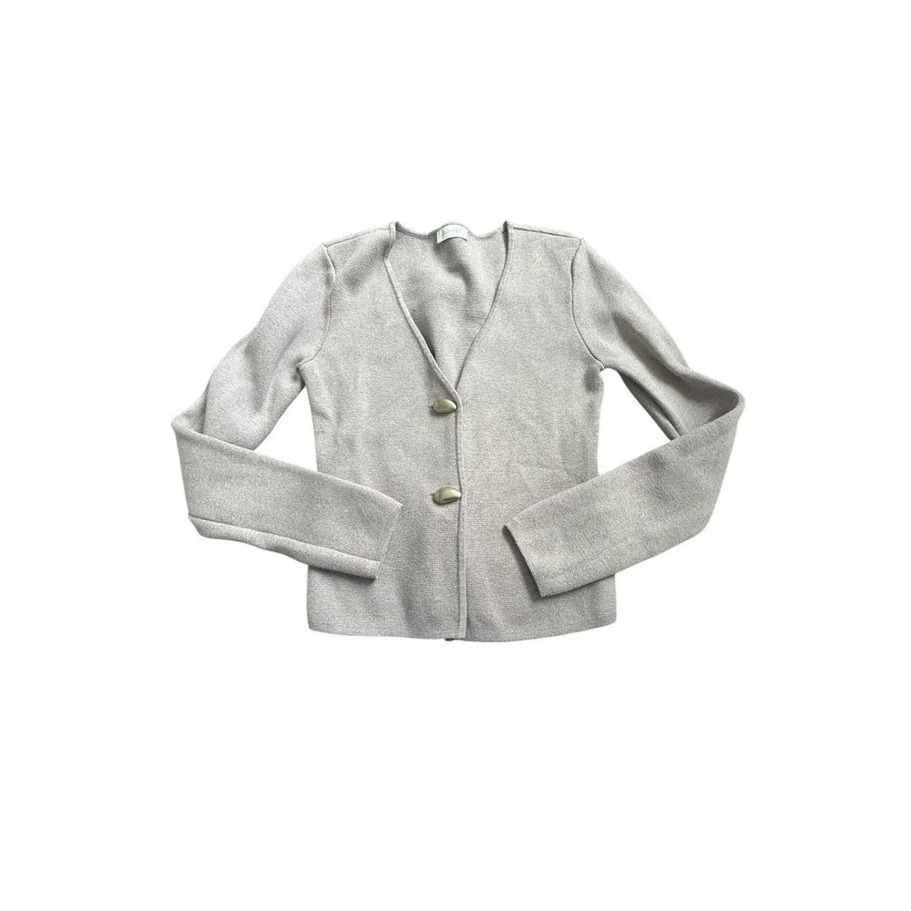 Meshki Velda Wide Sleeve Knit Cardigan Stone Marble Button Front V Neck XS - Picture 4 of 10